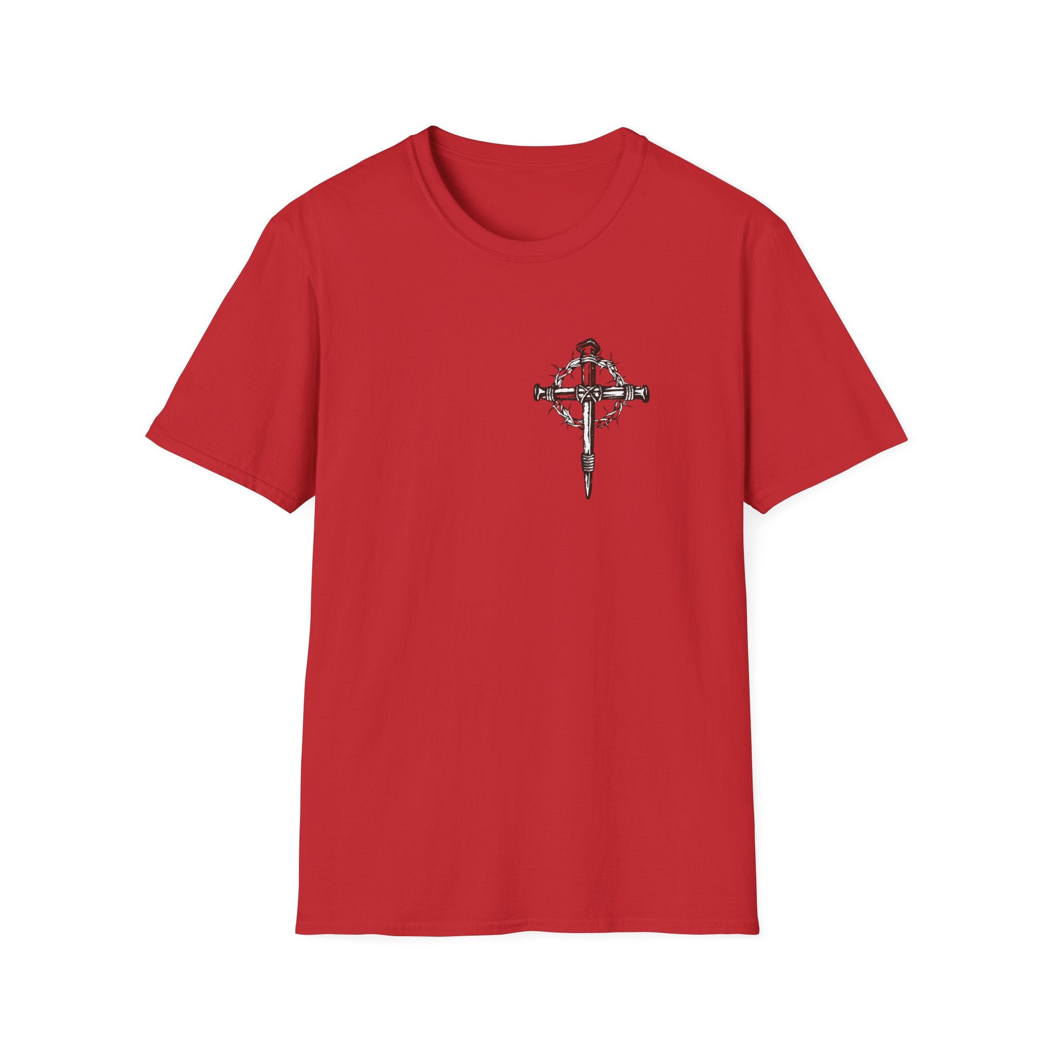 Christian Cross T-Shirt — "Jesus Died For Our Sins" with Crown of Thorns